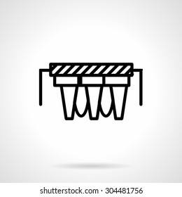 Flat black line design vector icon for water filter system. Water purification appliance for home. Design element for business, logo and website.