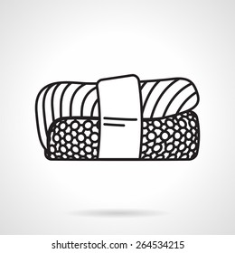 Flat black line vector icon for nigiri-zushi on white background.