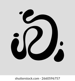 Flat Black Liquid D Alphabet initial Poster logo for Desk setup, Decoration, Printing, Creative Industry, Small business, sign