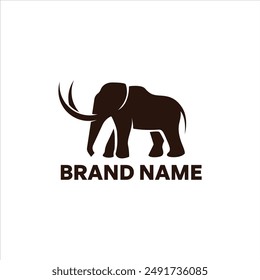 Flat Black Mammoth Silhouette Logo