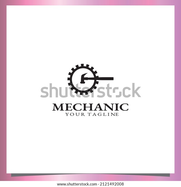 Flat black Mechanic logo premium elegant template\
vector eps 10