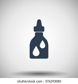 Flat black Medicine Bottle icon