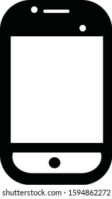 Flat black mobile phone icon