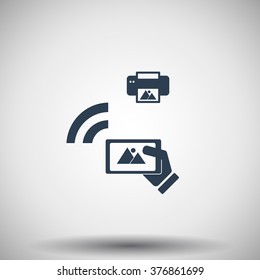 Flat black Mobile Photo Printing icon