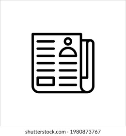icono de periódico negro plano. ilustración vectorial sobre fondo blanco