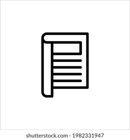icono de periódico negro plano. ilustración vectorial sobre fondo blanco