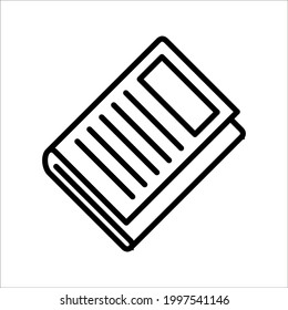 flat black newspaper vector icon on white background. color editable