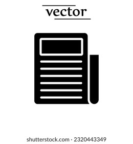 schwarze Zeitung, Vektorgrafik der Zeitung auf weißem Hintergrund.