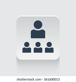 Flat black Organization icon on rounded square web button