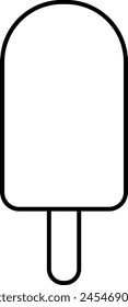 Flat Black Outline Ice Cream Icon