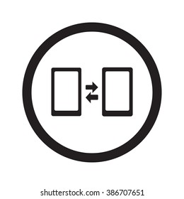 Flat black Pairing web icon in circle on white background