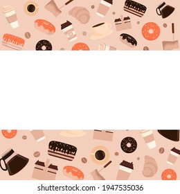 Flat black pattern on white backdrop. Black line icon. Kid graphic. Coffee shop tools, great design for any purposes. Cooking food. Flat vector.