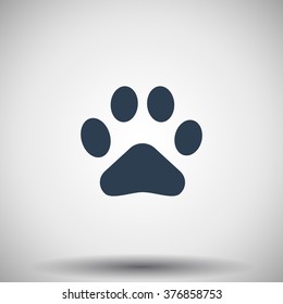 Flat black Paw Print icon