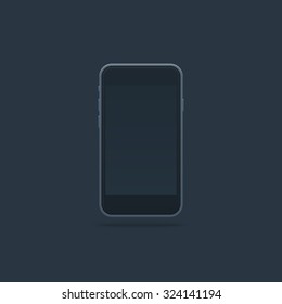 Flat black phone vector illustration