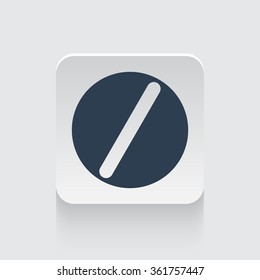 Flat black Pill icon on rounded square web button