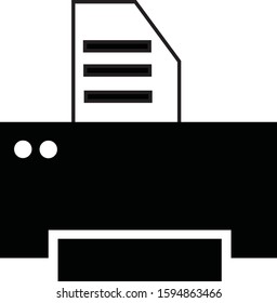 flat black printing icon free download