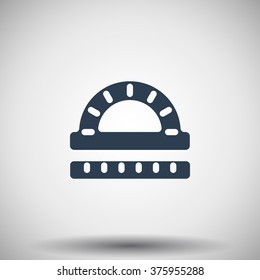 Flat black Protractor Ruler icon
