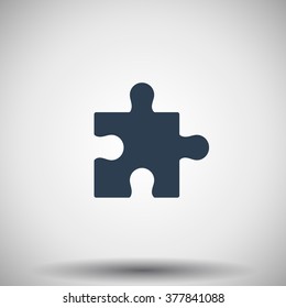 Flat black Puzzle icon