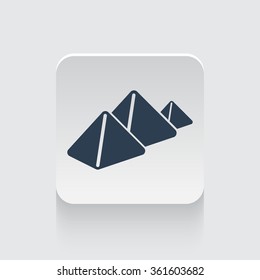 Flat black Pyramids icon on rounded square web button