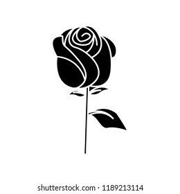 Flat Black Rose Icon Stock Vector (Royalty Free) 1189213111