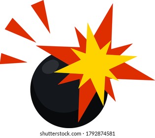 Bomba redonda negra plana aislada en blanco.