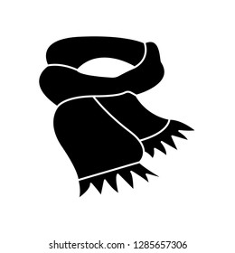 Flat Black Scarf Icon