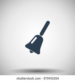 Flat black School Bell icon