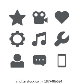 Flat black set. Telephone icon symbol isolated. Line icon. Vector flat illustration.