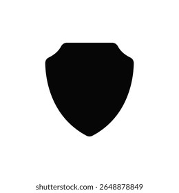 Símbolo de ícone de escudo preto plano para segurança e proteção