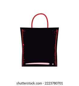 flat black shopping bag over white