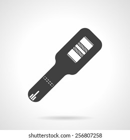 Flat black silhouette vector icon for positive pregnancy test stick with two stripes on white background.