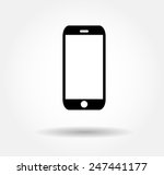 Flat black smartphone Icon Vector illustration EPS10 smart phone logo button background for app mobile web