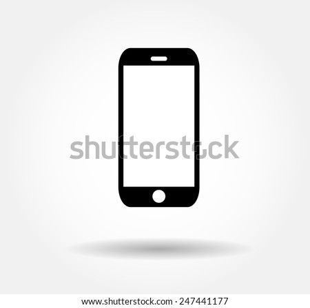 Flat black smartphone Icon Vector illustration EPS10 smart phone logo button background for app mobile web