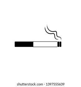 flat black smoking cigarette vector. smoking area.