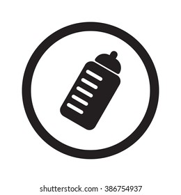 Flat black Sport Drink web icon in circle on white background