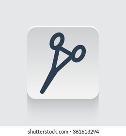 Flat black Surgical Clamps icon on rounded square web button