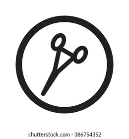 Flat black Surgical Clamps web icon in circle on white background
