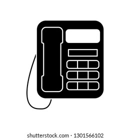Flat Black Telephone Icon