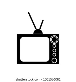 Flat Black Television Icon