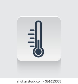 Flat black Temperature icon on rounded square web button
