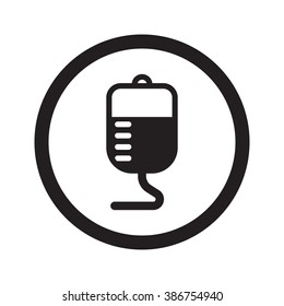 Flat black Transfusion web icon in circle on white background