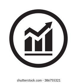Flat black Trend web icon in circle on white background