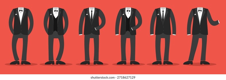 ilustração de vetor tux preto plano