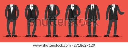 flat black tux vector illustration