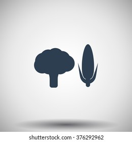 Flat black Vegetables icon