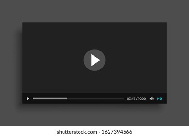 flat black video media player web template design