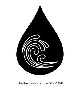 flat black water icon