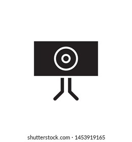 flat black web cam glyph icon symbol sign, logo template, vector, eps 10