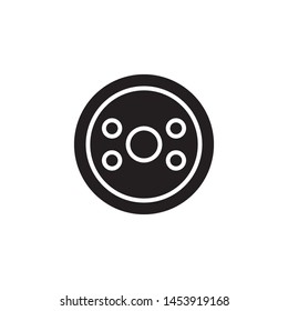 flat black web cam glyph icon symbol sign, logo template, vector, eps 10