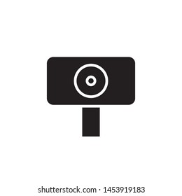 flat black web cam glyph icon symbol sign, logo template, vector, eps 10